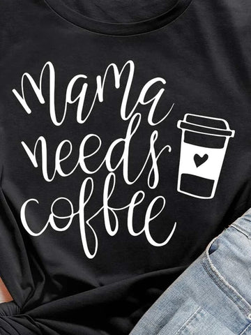 Womens Premium Cotton Printed T-Shirt - APRIN149 - Black