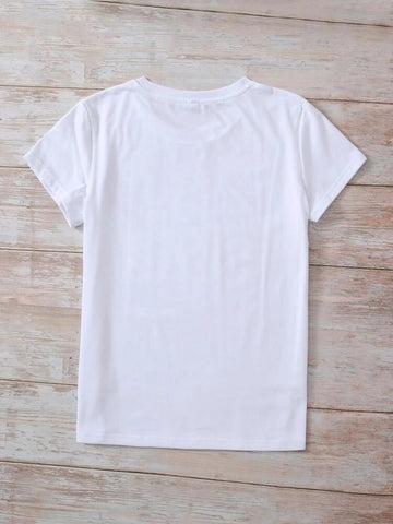 Womens Premium Cotton Printed T-Shirt - APRIN57 - White