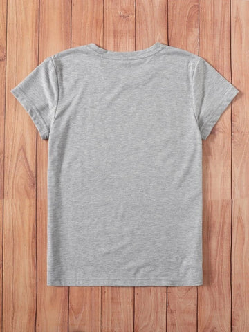 Womens Premium Cotton Printed T-Shirt - APRIN55 - Grey