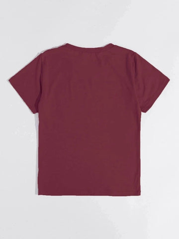 Womens Premium Cotton Printed T-Shirt - APRIN166 - Maroon
