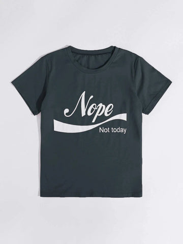 Womens Premium Cotton Printed T-Shirt - APRIN166 - Charcoal