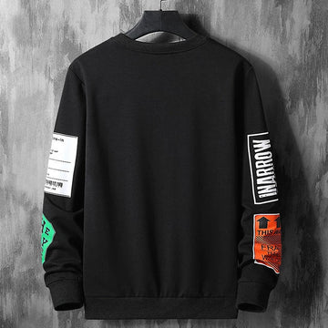 Mens Printed Sweatshirt MPRIN111 - Black