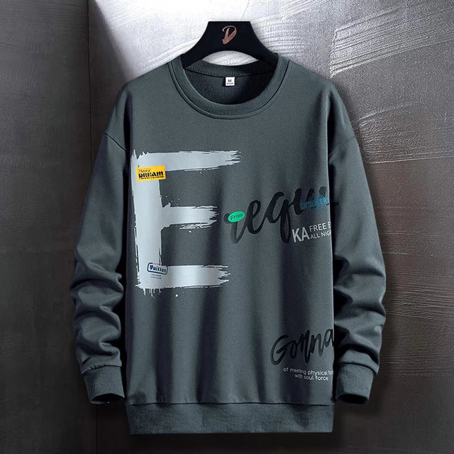 Mens Printed Sweatshirt GRMPR2 Charcoal