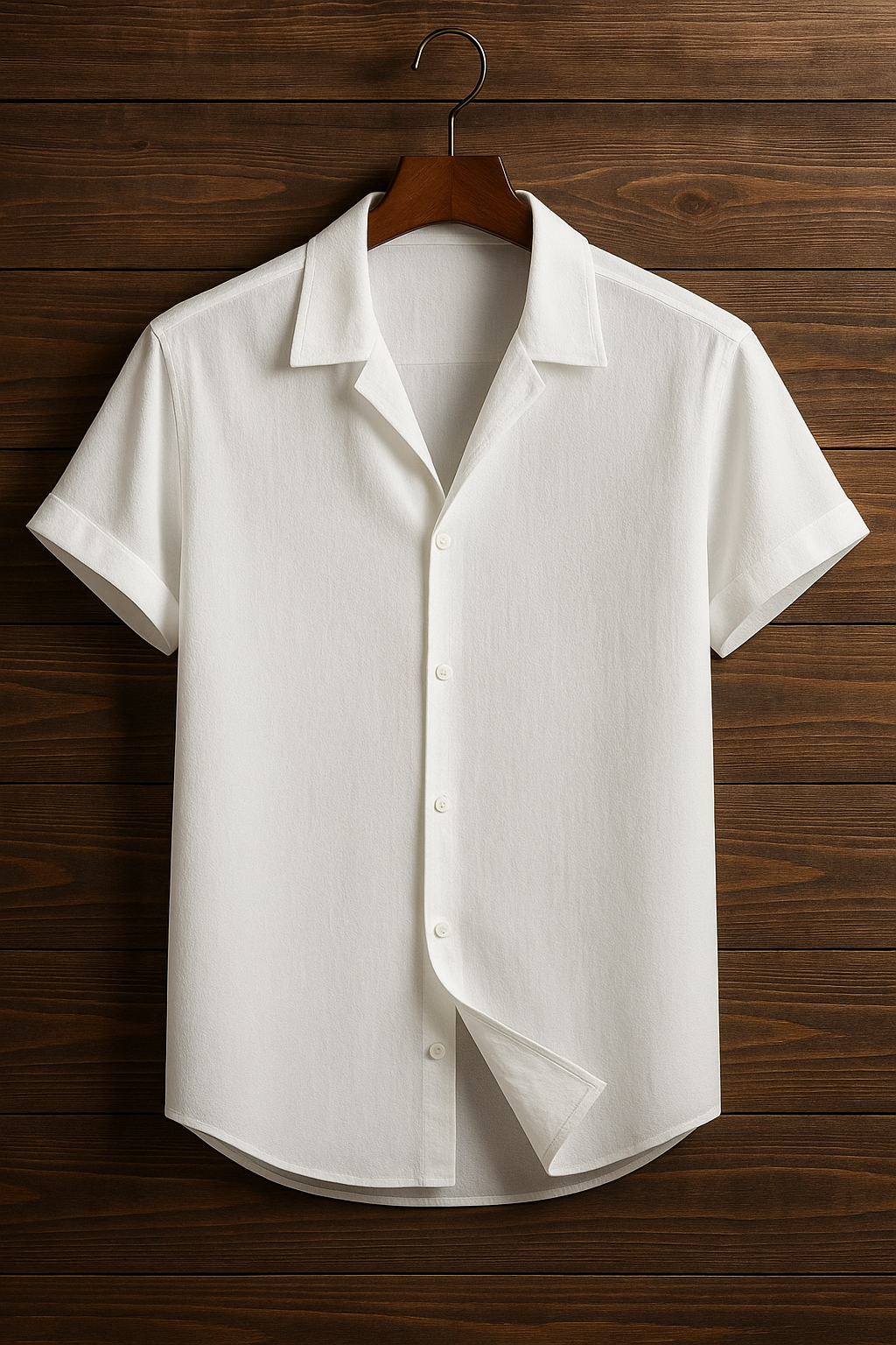 Mens Premium Viscose Cuban Collar Shirt - GRVCS1 - White
