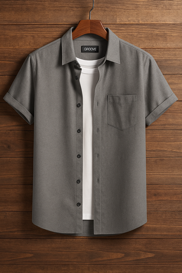 Mens Premium Viscose Button Shirt - GRVCS3 - Grey