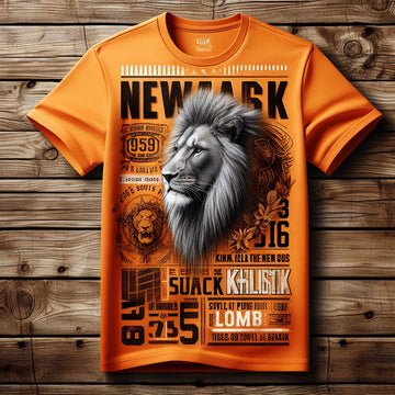 Mens Premium Cotton Printed T-Shirt - GRMPR56 - Orange