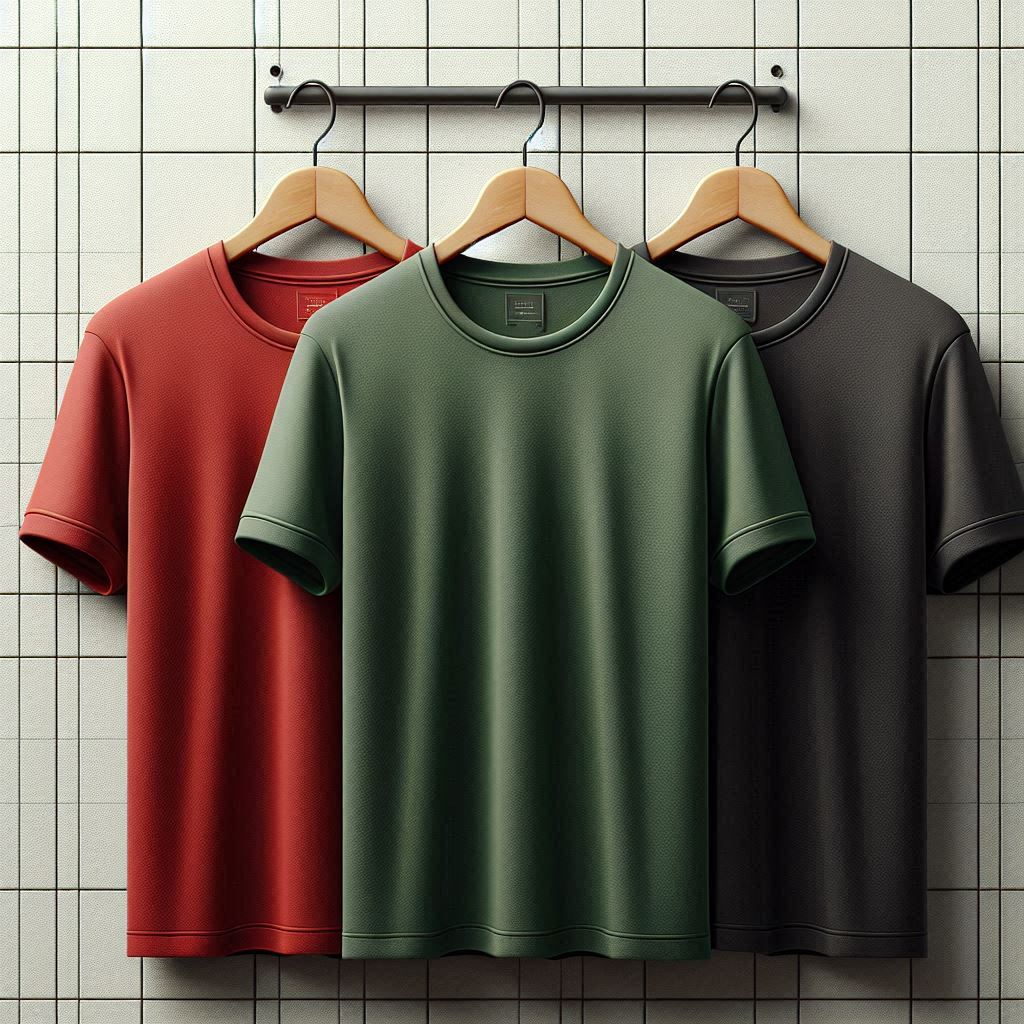 Groove Mens Premium Cotton 3 T-Shirt Pack - GMCTSP8 - Black Red Green