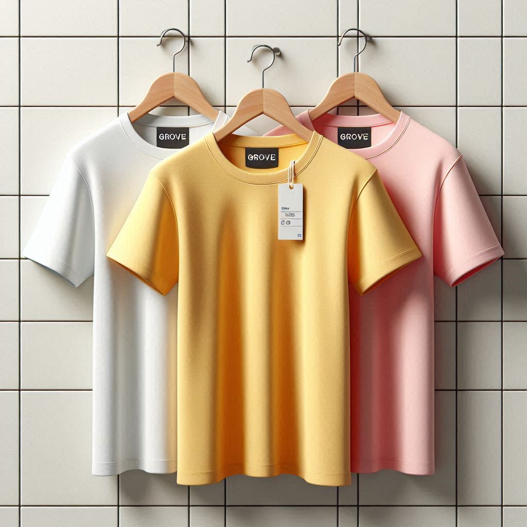 Groove Womens Premium Cotton 3 T-Shirt Pack - GWOCTSP4 - Yellow Pink White