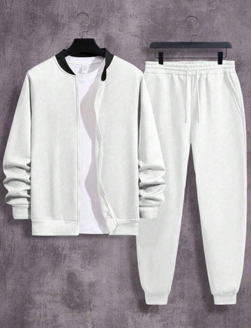 Bomber Jacket and Pants Set by Groove - GROJPBS1 - White Black