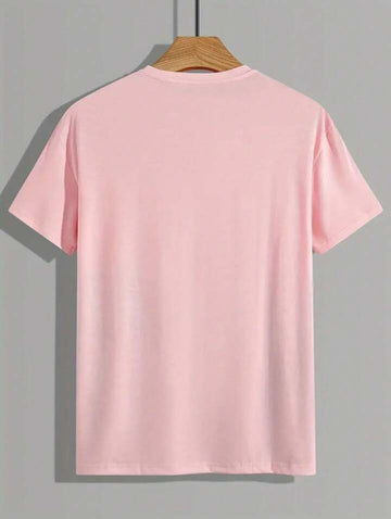 Mens Premium Cotton Printed T-Shirt - GRMPR67 - Pink