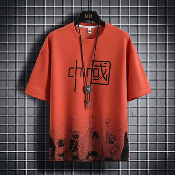 Mens Premium Cotton Printed T-Shirt - GRMPR59 - Orange