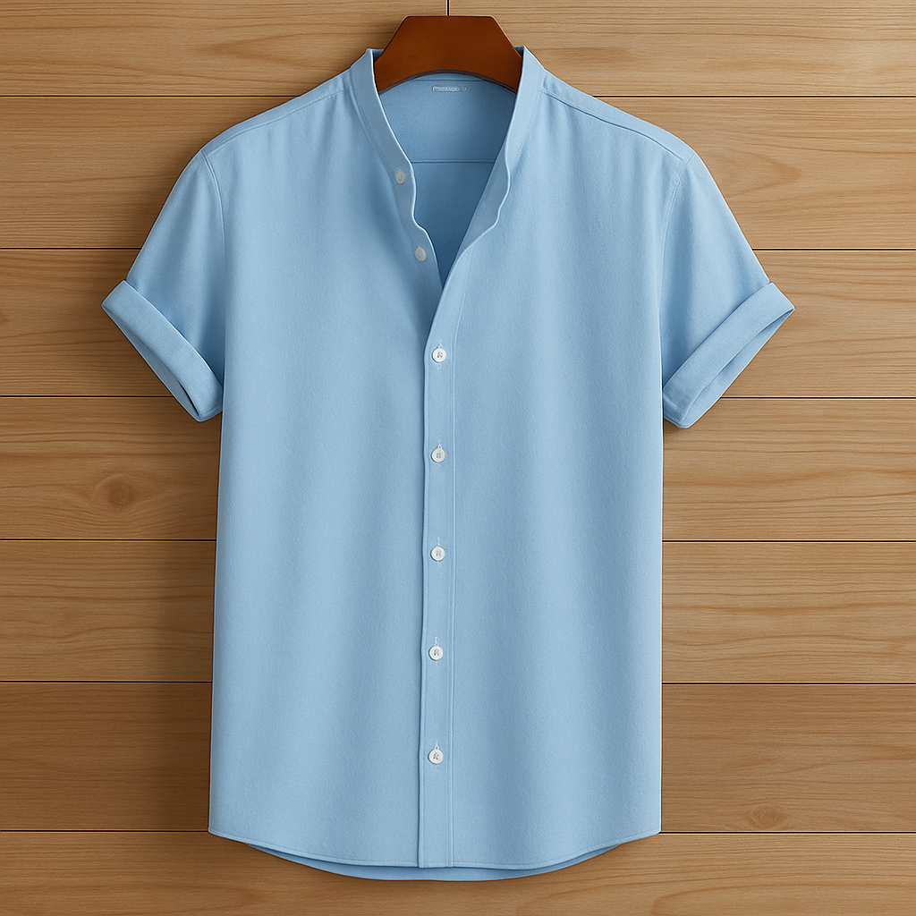 Mens Premium Viscose Button Shirt - GRVCS2 - Light Blue