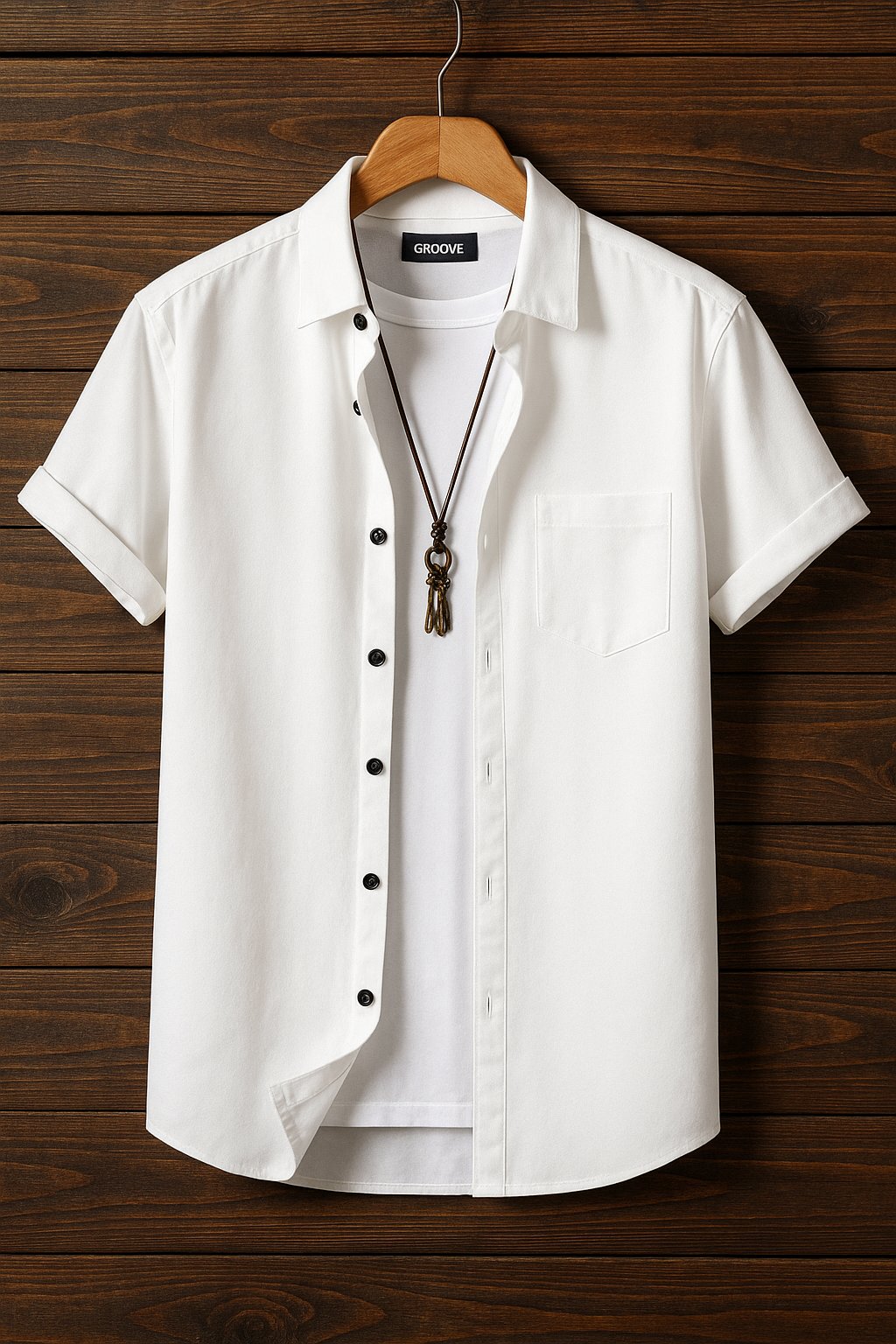Mens Premium Viscose Button Shirt - GRVCS3 - White