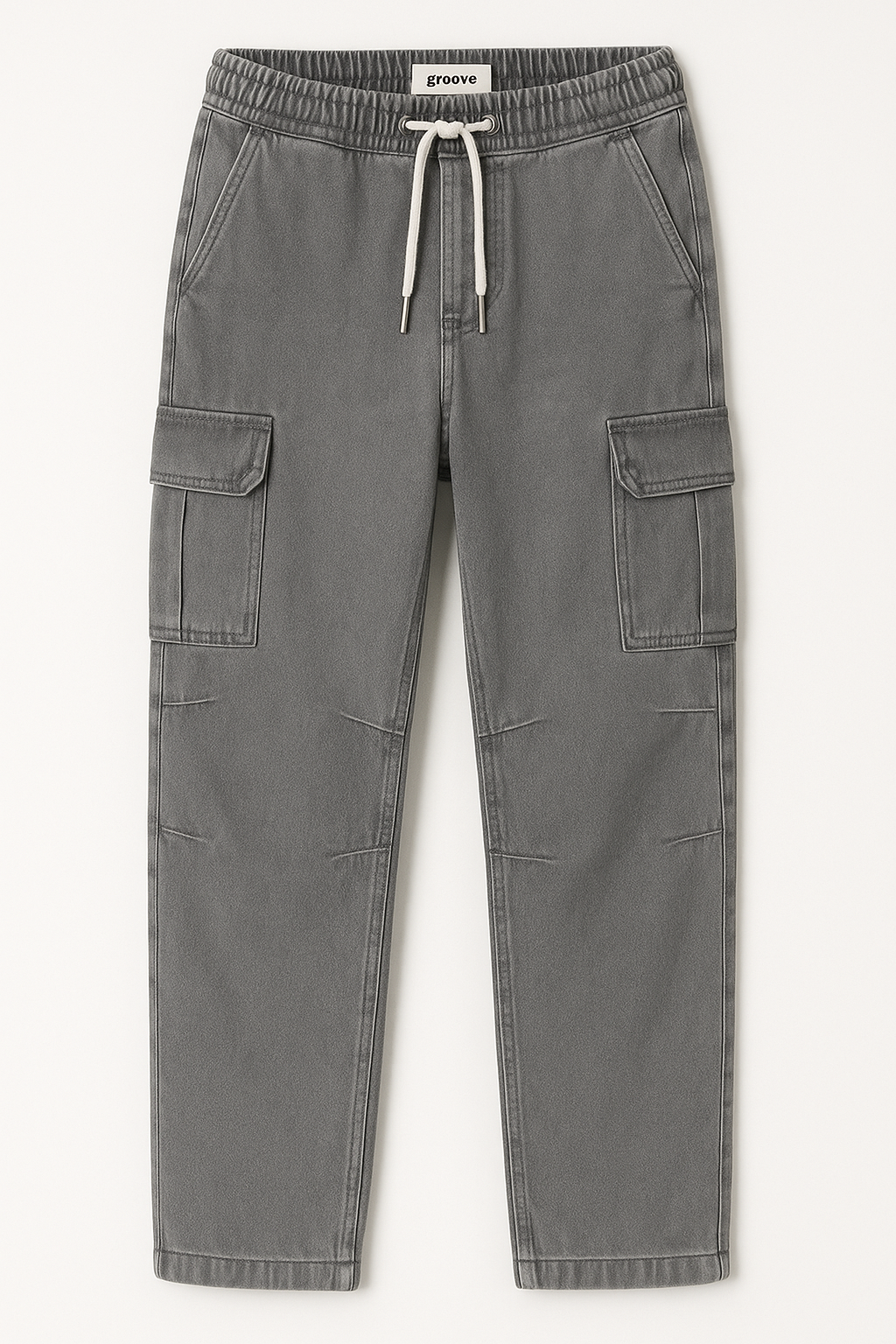Mens Chambray Denim Jogger Pants by Groove - GMDJP4 - Grey