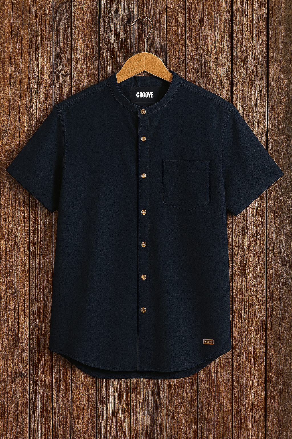 Mens Premium Viscose Button Shirt - GRVCS7 - Navy Blue