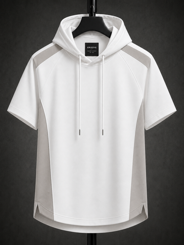 Mens Hooded Panel Cotton T-Shirt - GRMPATS4