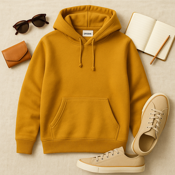 Groove Womens Kangaroo Pullover Hoodie GRWKPH1 - Mustard Yellow