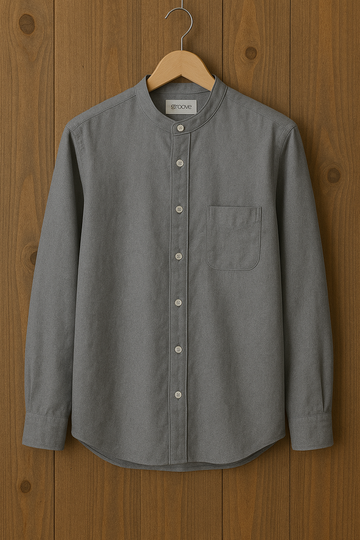 Mens Cotton Full Sleeve Button Shirt - GRVCS31 - Grey