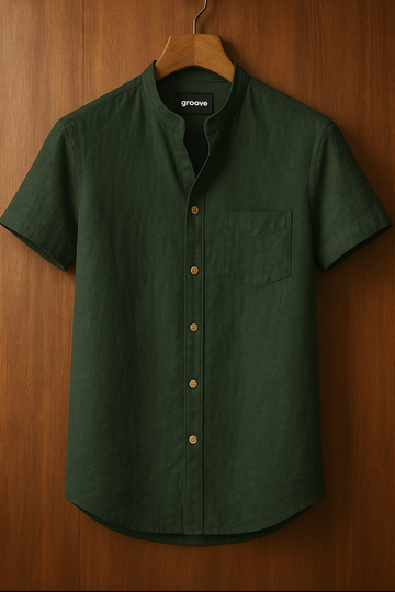 Mens Premium Cotton Button Shirt - GRVCS10 - Green
