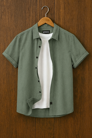 Mens Premium Cotton Button Shirt - GRVCS8 - TG