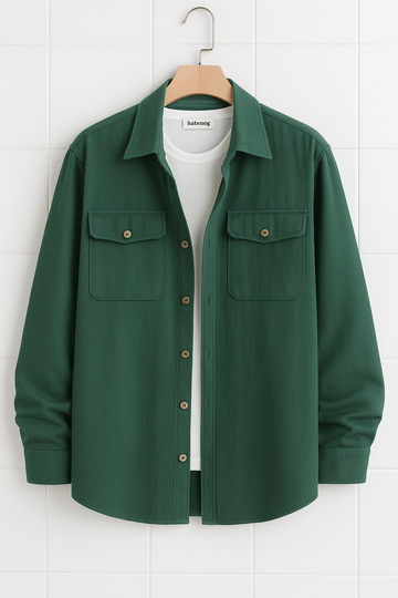 Mens Cotton Pocket Detail Shirt HATMS13 - Green