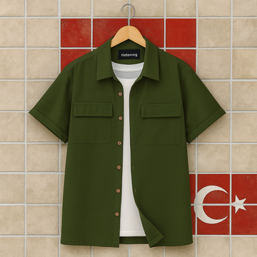 Mens Kumas Button Up Flap Pocket Shirt HATMS2 - Green