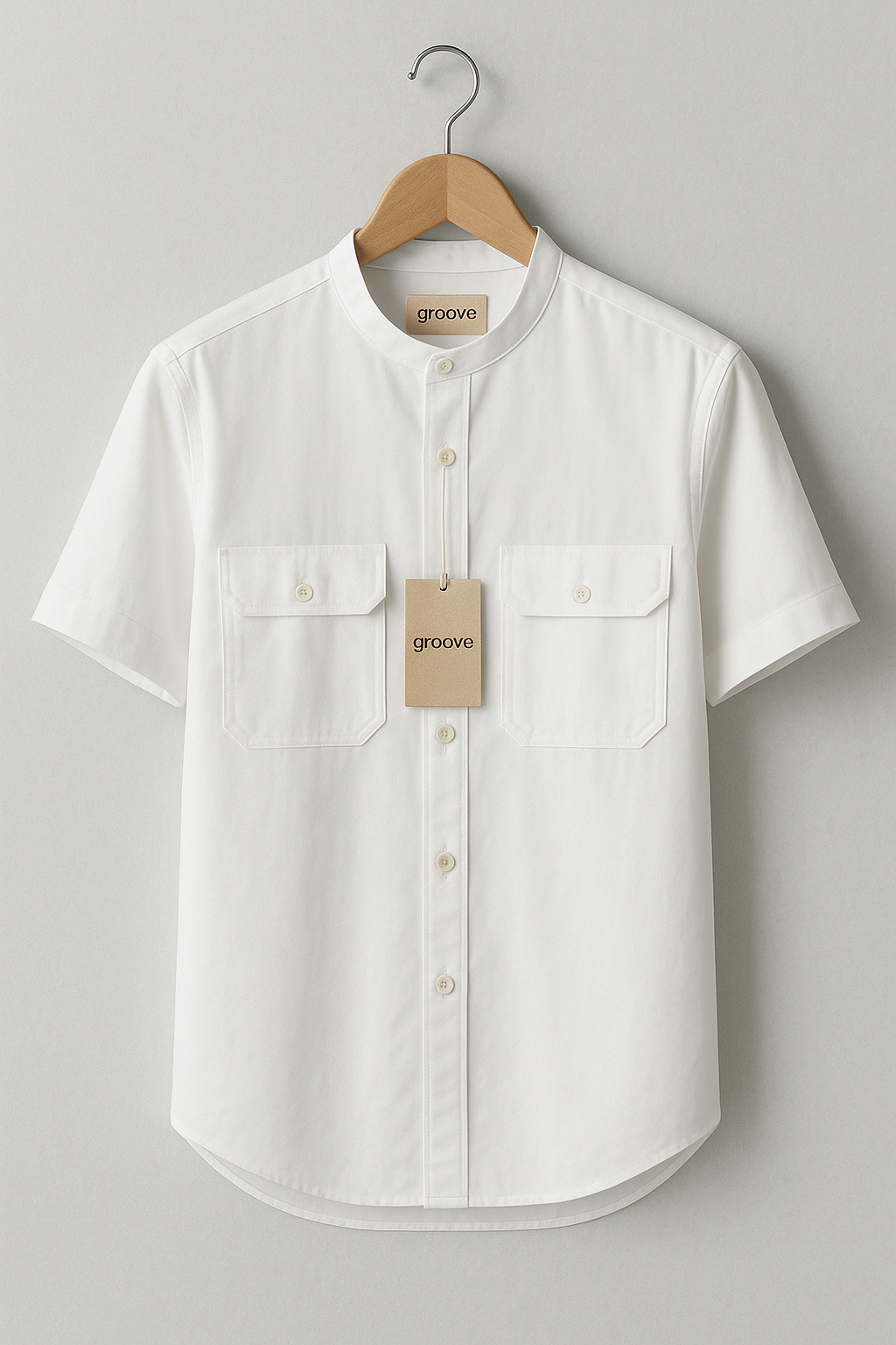 Mens Premium Cotton Button Shirt - GRVCS14 - White