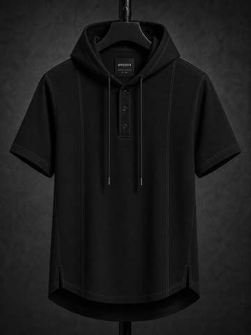 Mens Hooded Panel Cotton T-Shirt - GRMPATS2