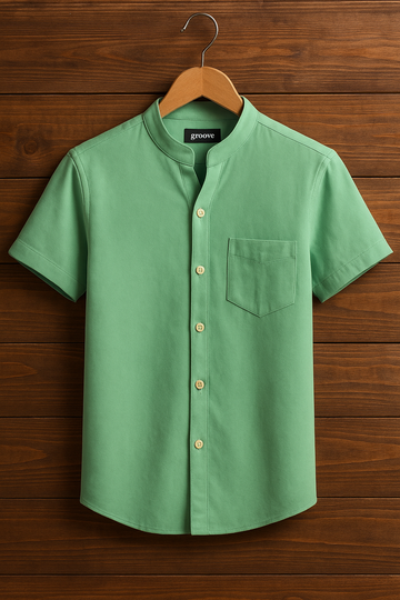 Mens Premium Cotton Button Shirt - GRVCS10 - Mint Green