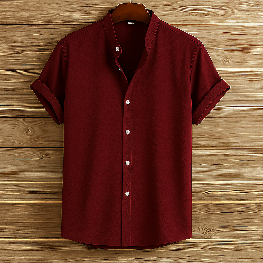 Mens Premium Viscose Button Shirt - GRVCS2 - Maroon