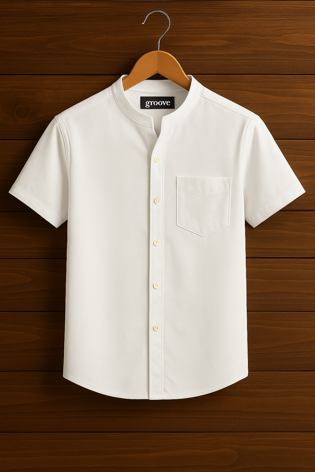 Mens Premium Cotton Button Shirt - GRVCS10 - White