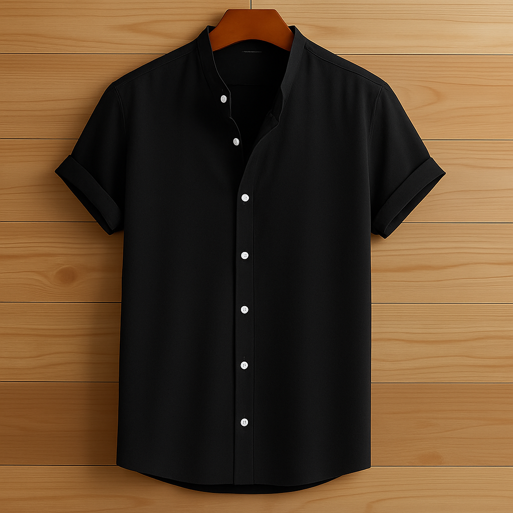 Mens Premium Viscose Button Shirt - GRVCS2 - Black