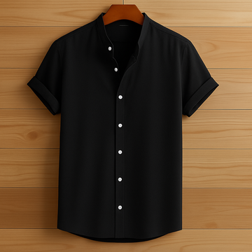 Mens Premium Viscose Button Shirt - GRVCS2 - Black