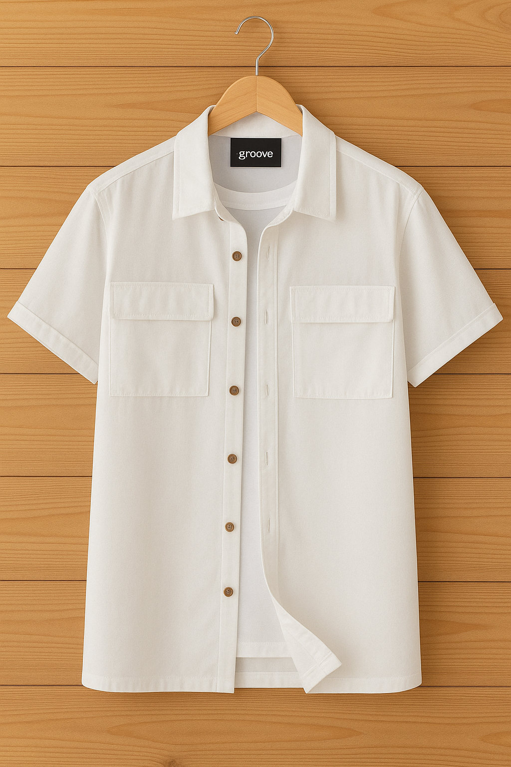 Mens Premium Viscose Button Shirt - GRVCS6 - White