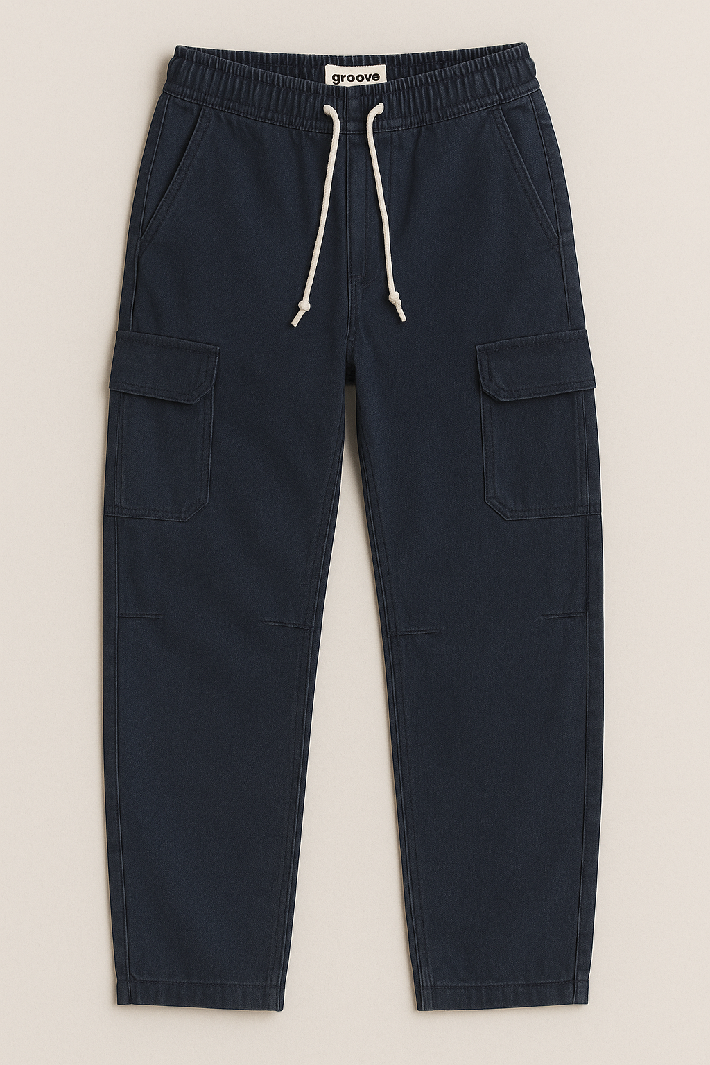 Mens Chambray Denim Jogger Pants by Groove - GMDJP3 - Blue