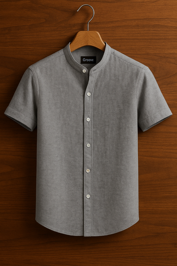 Mens Premium Cotton Button Shirt - GRVCS9 - Grey