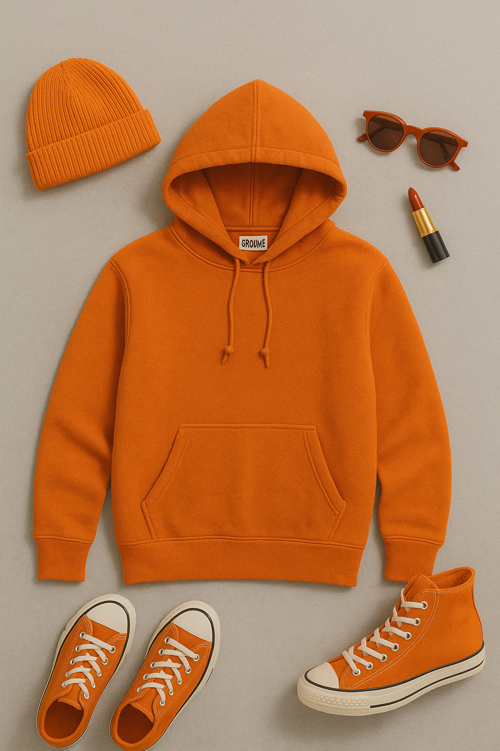 Groove Womens Kangaroo Pullover Hoodie GRWKPH1 - Orange