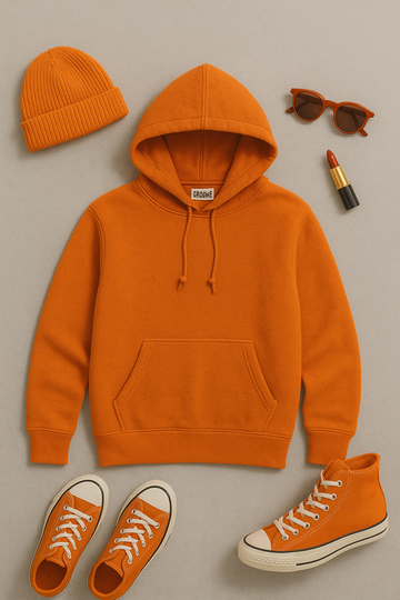 Groove Womens Kangaroo Pullover Hoodie GRWKPH1 - Orange