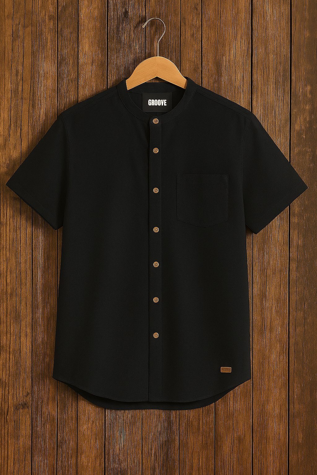 Mens Premium Viscose Button Shirt - GRVCS7 - Black
