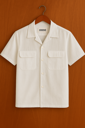 Mens Premium Heavy Viscose Button Shirt - GRVCS5 - White