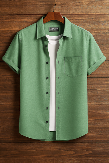 Mens Premium Viscose Button Shirt - GRVCS3 - Mint Green