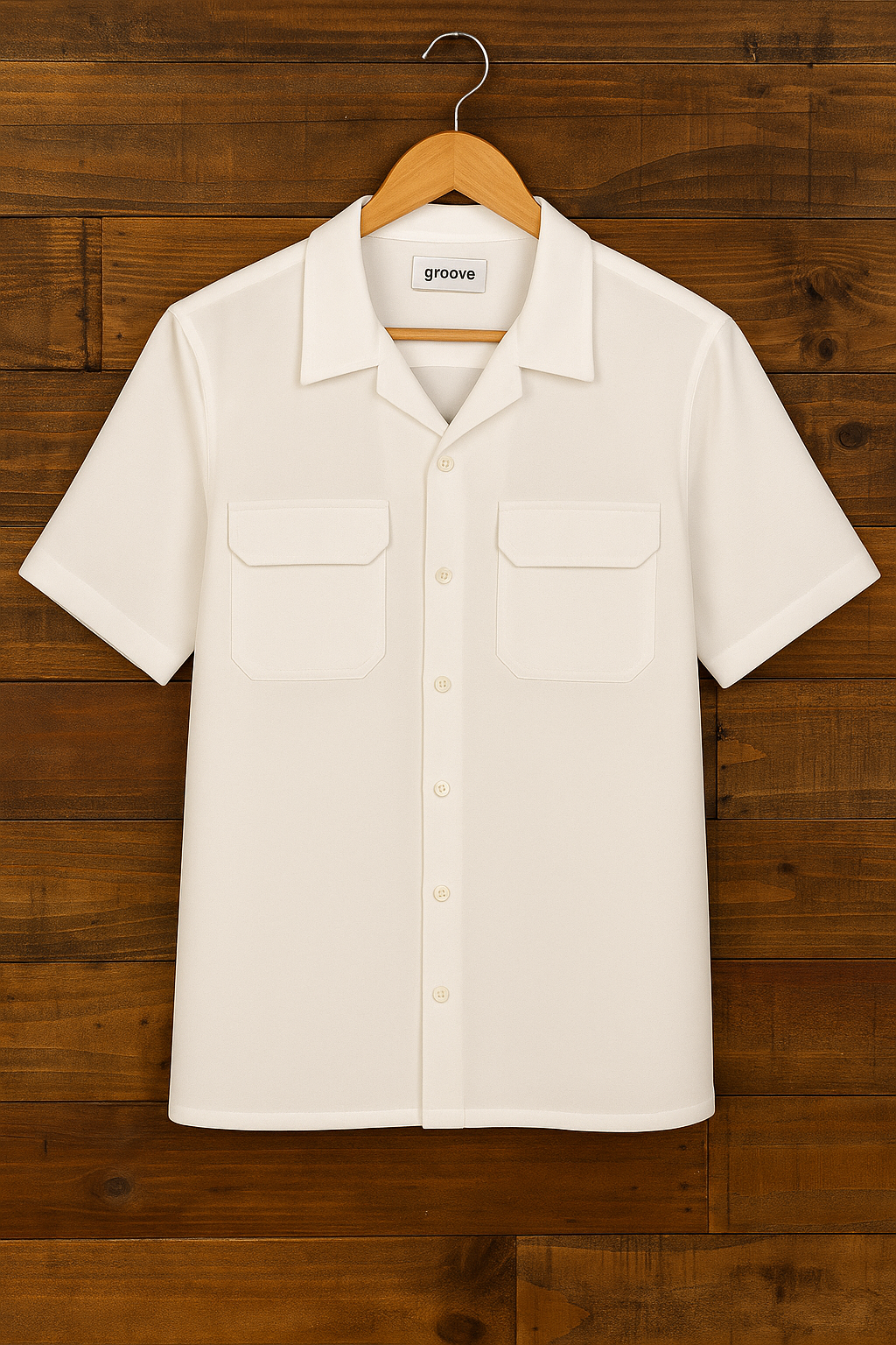 Mens Premium Cotton Button Shirt - GRVCS11 - White