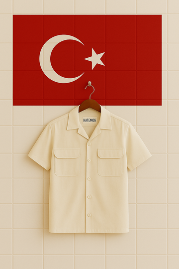 Mens Kumas Button Up Flap Pocket Shirt HATMS1 - Cream