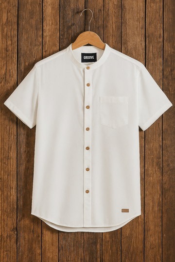 Mens Premium Viscose Button Shirt - GRVCS7 - White