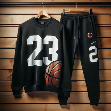 Sweatshirt and Pants Printed Set - GRUMSPS23 - Black Black