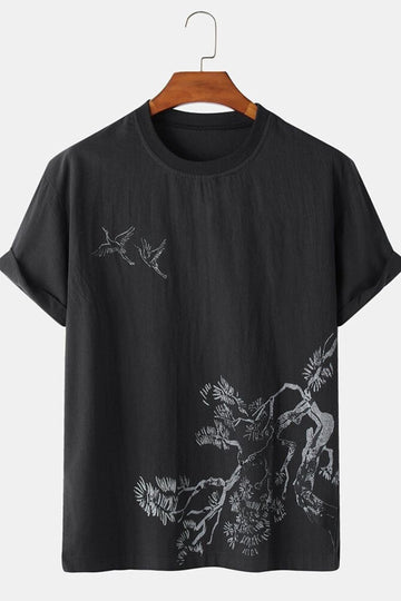 Mens Premium Cotton Printed T-Shirt - GRMPR37 - Black