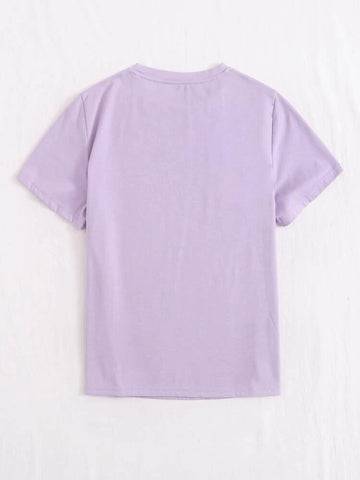Womens Premium Cotton Printed T-Shirt - APRIN183 - Purple