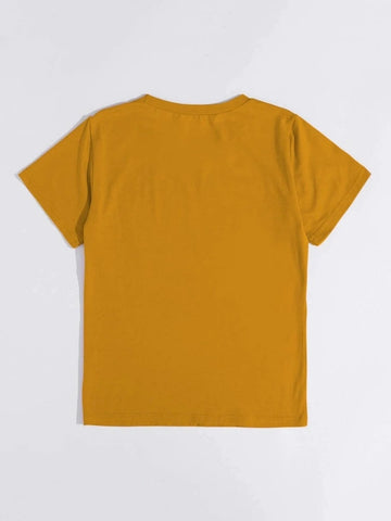 Womens Premium Cotton Printed T-Shirt - APRIN166 - Yellow