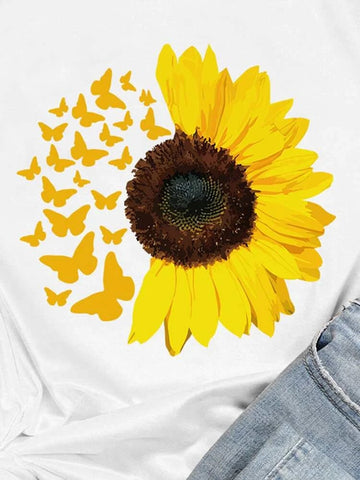 Womens Premium Cotton Printed T-Shirt - APRIN103 - White