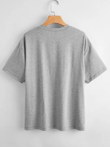 Womens Premium Cotton Printed T-Shirt - APRIN126 - Grey